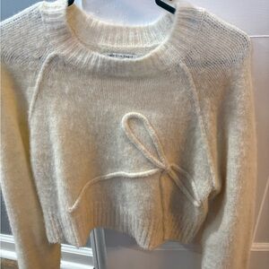 American Eagle Outfitters Cream Knit Sweater